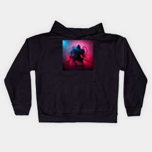 Samurai Neon Fight Kids Hoodie